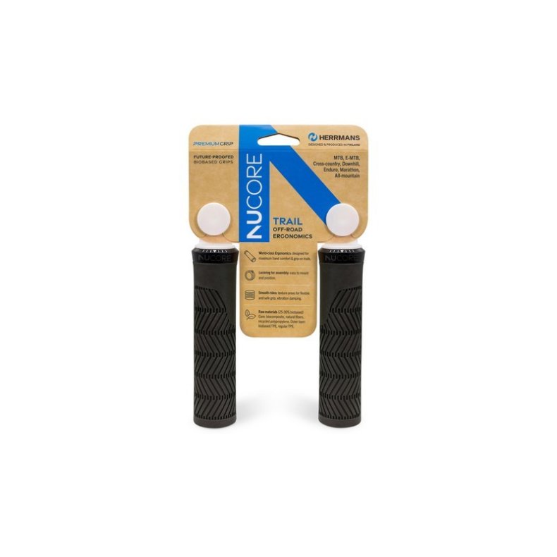 Herrmans H&aring;ndtag 130mm bio-based TPE med l&aring;sering Sort