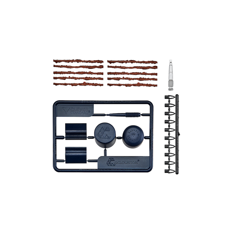 Clever Standard Tubeless d&aelig;k repair kit med 10 Plugs i havplast