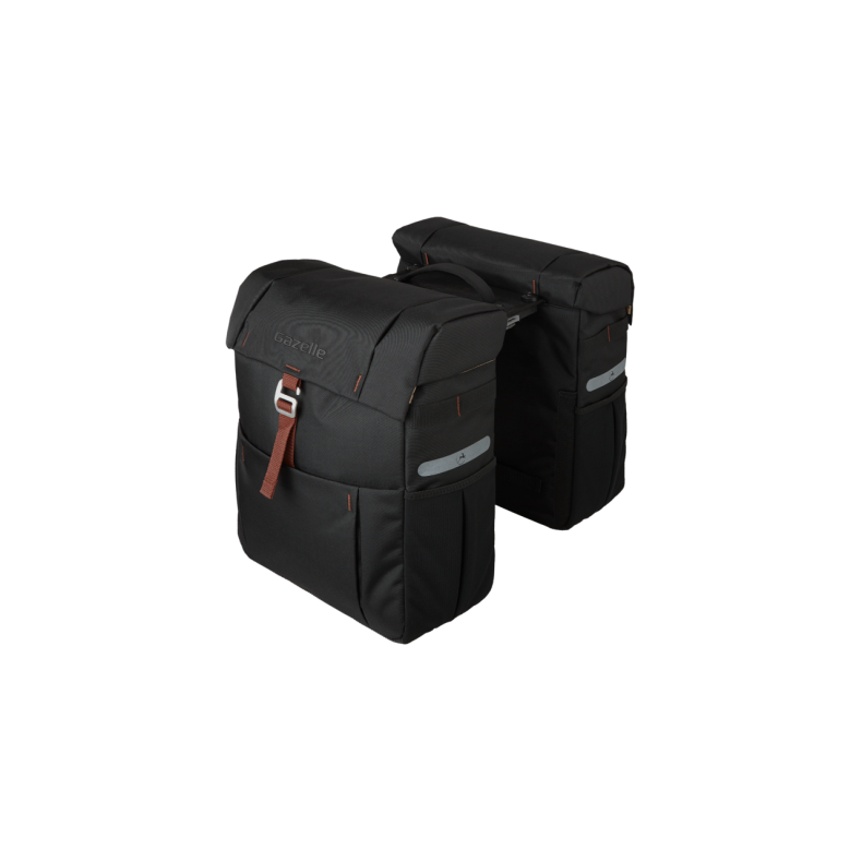 Gazelle Cykeltaske Dobbelt MIK Smart System Sort/Brun