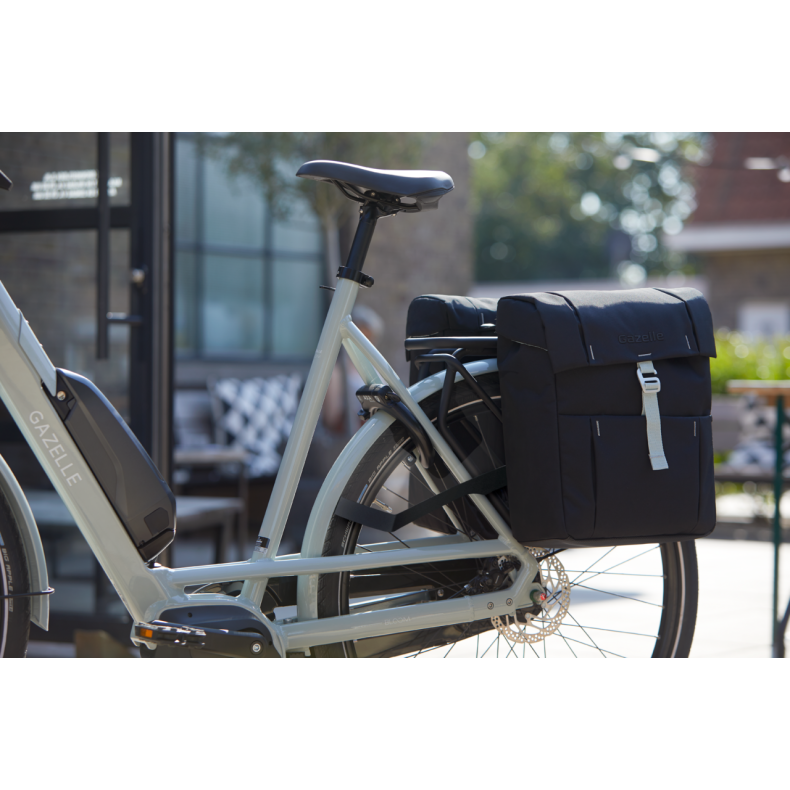 Gazelle Cykeltaske Dobbelt med MIK adapter Sort / Oliven