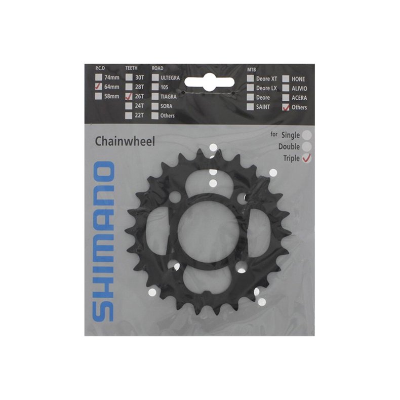 Shimano Klinge 26T Deore T521 BCD64 9 Speed