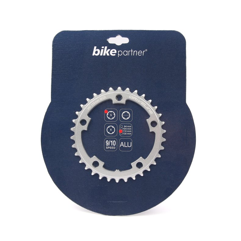 Bikepartner Klinge 34T BCD110 5 Bolt S&oslash;lv