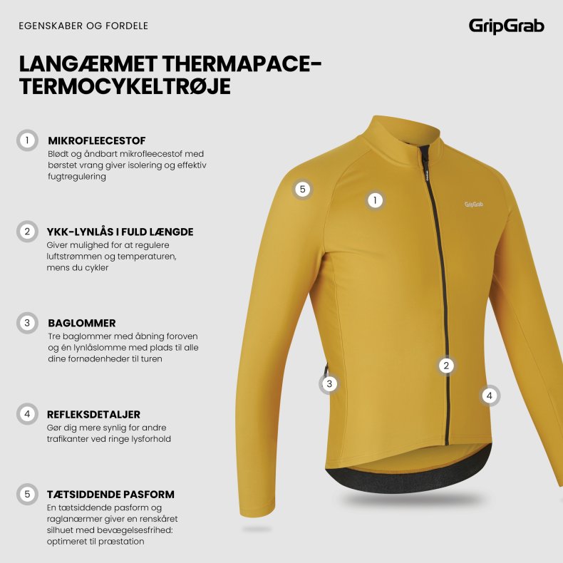 GripGrab Lang&aelig;rmet PACR-termocykeltr&oslash;je