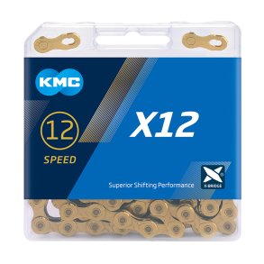 KMC Kæde KMC X12 Ti-N Gold 126l æske