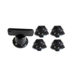 FLR Studser & nøgle til MTB Sko 4 stk. Sort