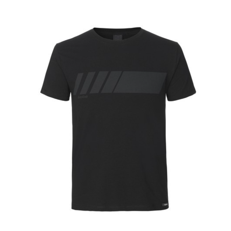 GripGrab T-shirt Racing Stripe &Oslash;kologisk Bomulds Sort Large