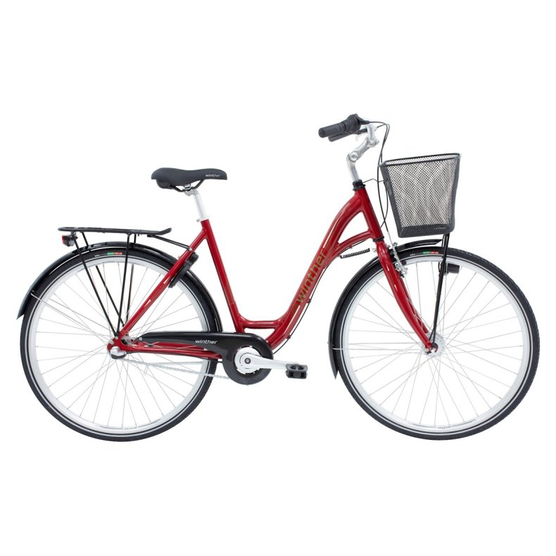 Winther Shopping Alu fod 3 Nexus r&oslash;d 52cm inkl. kurv