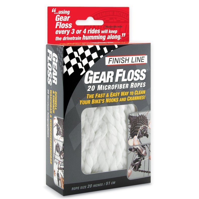 Finish Line Gear floss rensesnor microfiber til reng&oslash;ring af kassette