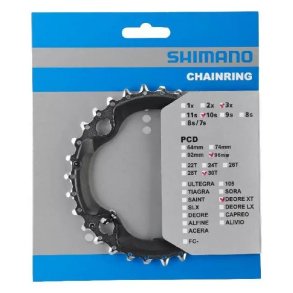 Shimano Klinge 30T Deore XT M782 BCD96 10 Speed