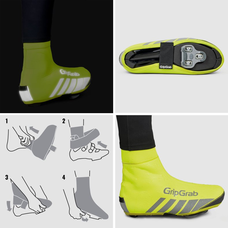 GripGrab RaceThermo Hi-Vis Vandt&aelig;t Vinter Landevejs Skoovertr&aelig;k